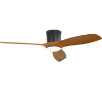 Ventilateur de plafond Fortuna Lai 52 pouces avec télécommande, 3 pales en ABS, éclairage LED 18 W réglable en intensité et disponible en 3 couleurs, fonction de rotation à droite et à gauche