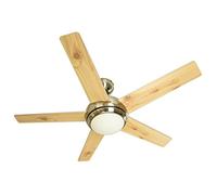 Ventilateur de plafond Fresco en nickel brossé, télécommande incluse, pâles à double face argent/pin, 112 cm