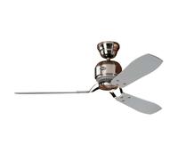 Ventilateur de plafond avec interrupteur mural Industrie II Chrome 132 cm