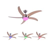 Ventilateur de plafond intelligent à LED, y compris l'application pour téléphone portable, changeur de couleur RVB, minuterie de télécommande avant/arrière 3 niveaux