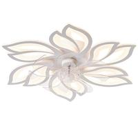 Ventilateur de plafond intelligent avec éclairage - Plafonnier LED - 60 W, application et télécommande, 6 vitesses, 3 températures de couleur (3000–6500 K), minuterie, 220 V, blanc