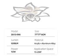 Ventilateur de plafond,intelligente, éclairage économe en énergie, blanc
