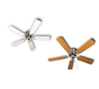 Ventilateur de plafond Pepeo kisa deluxe 105 cm nickel brossé/blanc/érable