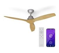 Ventilateur de Plafond Klarstein Santa Elena 52 9.060 m³/h Pales en bois véritable 6 vitesses Télécommande Bois nature G
