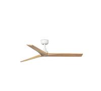 Ventilateur de plafond à basse consommation avec télécommande Klim M Blanc / Chêne 125 cm