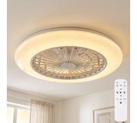 Ventilateur de Plafond Lampe Chambre Plafonnier Dimmable LED Télécommande Timer