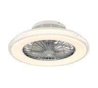 Ventilateur de plafond, lampe de plafond à intensité variable, cristaux, télécommande, aller-retour, LED