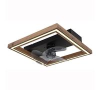 Ventilateur de plafond Lampe de plafond Ventilateur LED dimmable avec télécommande, 6 niveaux de vitesse, mode été/hiver, 24W 1000lm blanc chaud/blanc froid, LxH 44 x 13,5 cm