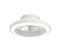 Ventilateur de plafond LED 50 cm avec grille de protection, télécommande, moteur DC silencieux, 6 vitesses, réversible