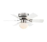 Ventilateur de plafond LED à intensité variable avec télécommande Lampe de plafond Ventilateur à 3 vitesses, mode été/hiver, 4,8W, 470lm blanc chaud, DxH 76x28 cm