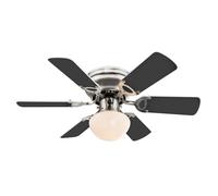 Ventilateur de plafond LED avec interrupteur à tirette Lampe de ventilateur plafond 3 niveaux Ventilateur plafonnier, marche avant-arrière, 1x LED 7W 560Lm, D 76 cm