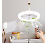 Ventilateur de plafond LED avec lumières,ventilateur de plafond 30 W avec télécommande plafonnier LED à intensité variable