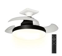 Ventilateur de plafond LED avec lumières, ventilateur rétractable sans pales avec lumières, télécommande, réfrigérateur domestique, accessoires de maison à intensité variable, ventilateur silencieux