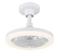 Ventilateur de plafond LED Chambre à coucher Dimmable Blanc mat Ø 25,8 cm