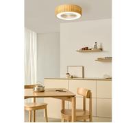 CREATE / WIND CLEAR EASY S/Ventilateur de plafond pales cachées rotin avec contrôleur et télécommande / 40W, Silencieux, Ø50 cm, lumière LED 3 temperatures, minuterie, fonction été-hiver