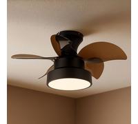 Ventilateur de plafond LED dimmable avec télécommande Ventilateur avant-arrière Lampe de plafond Changement de couleur du ventilateur, 6 niveaux, 22W 1660lm blanc chaud-froid, D 58 cm