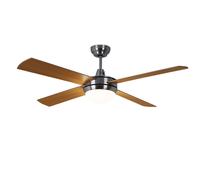 Ventilateur de plafond LED incl. télécommande 3 vitesses minuterie aller-retour 132 cm argenté