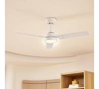 Ventilateur de plafond LED Lindby Aerallo, blanc, CCT, silencieux Aerallo, blanc, Salon / Salle à manger, Métal, Moderne
