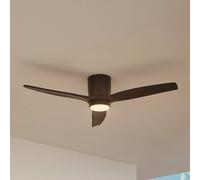 Ventilateur de plafond LED Lucande Sorin, noir, DC, silencieux, IP44 Sorin, noir, Bureau, Métal, Moderne
