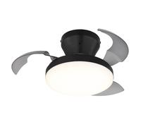 Ventilateur de plafond LED, noir, à couleurs changeantes, intensité variable, hauteur 15,5 cm