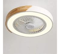 Ventilateur De Plafond LED Ultra Fin, Silencieux Et Invisible, avec 3 Vitesses De Vent Et Variateur D'intensité pour Chambre à Coucher Et Salon, avec Télécommande D'écla, White, Round