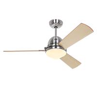 Ventilateur de plafond Libeccio Chrome avec lumière CasaFan