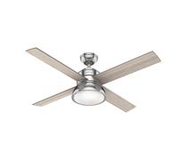Ventilateur de plafond Loki Nickel avec lumière Hunter Fans