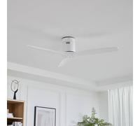 Ventilateur de plafond Lucande Vindur, blanc, courant continu, silencieux Vindur, blanc, Salon / Salle à manger, Métal, Moderne