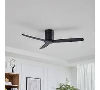 Ventilateur de plafond Lucande Vindur, noir, courant continu, silencieux Vindur, noir, Salon / Salle à manger, Métal, Moderne