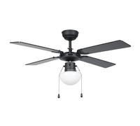 Ventilateur de plafond lumineux FORTALEZA E27 1X60W en acier noir mat D1066mm