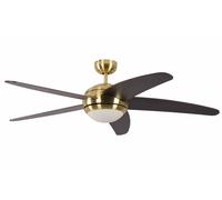 Ventilateur de plafond Melton Laiton / Wenge 132 cm avec éclairage et télécommande