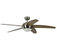 Ventilateur de plafond Melton Nickel / Érable 132 cm avec éclairage et télécommande