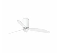 Ventilateur de plafond MINI TUBE FAN M LED 16W 3000K acier+verre blanc mat H:32.4cm Ø128cm