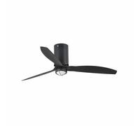 Ventilateur de plafond MINI TUBE FAN M LED 16W 3000K acier+verre noir mat H:32.4cm Ø128cm