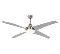 Ventilateur de plafond avec éclairage et télécommande Mirage 142 cm Chrome brossé / Gris argent
