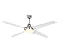 Ventilateur de plafond avec éclairage et télécommande Mirage 142 cm Chrome brossé / Blanc