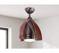 Ventilateur de plafond moderne 38 cm avec éclairage LED 10W télécommande bronze brossé huilé Terna Kichler