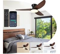 Ventilateur de plafond moderne avec éclairage – 99 cm, intensité réglable, connecté, 6 vitesses et moteur CC silencieux, minuterie, télécommande, idéal pour le salon et la chambre à coucher