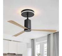 Ventilateur de plafond moderne Fortuna Lai 52 pouces avec éclairage LED et télécommande 3 pales en ABS Moteur CC réversible silencieux pour salon et terrasse
