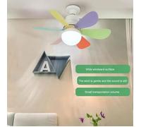 Ventilateur de Plafond - MOOHOP - E27 40W - Lumières LED Multicolores - 3 Vitesses - Installation Facile blanc VENTILATEUR