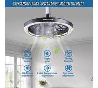 Ventilateur de Plafond - MOOHOP - LED avec Télécommande Dimmable - Éclairage Réglable - Noir - 33x16 cm