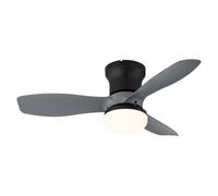 Ventilateur de plafond, noir, LED, à intensité variable, télécommande, diamètre 61 cm