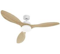Ventilateur de plafond OKLAHOMA, Ø137cm, 100W, Éclairage LED 18W, Blanc & Bois