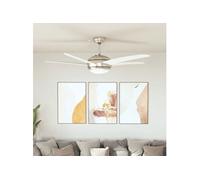 Ventilateur de plafond orné avec lampe 128 cm Blanc 50538