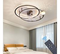 ventilateur de plafond oscillant avec éclairage LED avec télécommande couleur/luminosité réglables 6 vitesses, minuterie 2 heures YT3306-YX