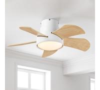 Ventilateur de plafond Parrot, modèle Uncle, 76 cm, montage en saillie, avec éclairage, moteur triphasé à 6 vitesses, ailette réversible à 5 pales, 3 températures de couleur