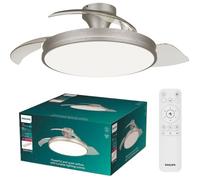 Ventilateur de plafond Atlas 106 cm pales rétractables LED Nickel
