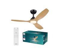 Ventilateur de plafond Philips Olas 132 cm LED intégrée télécommande 6 vitesses réversible Noir