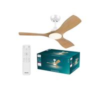 Philips Plafonnier Olas avec ventilateur, 30 W (ventilateur) + 24 W (éclairage), Ventilateur domestique à hélice, Blanc, Plafonnier, Métal, IP20, I