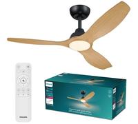 Ventilateur de plafond Philips Olas 132 cm LED intégrée télécommande 6 vitesses réversible Noir